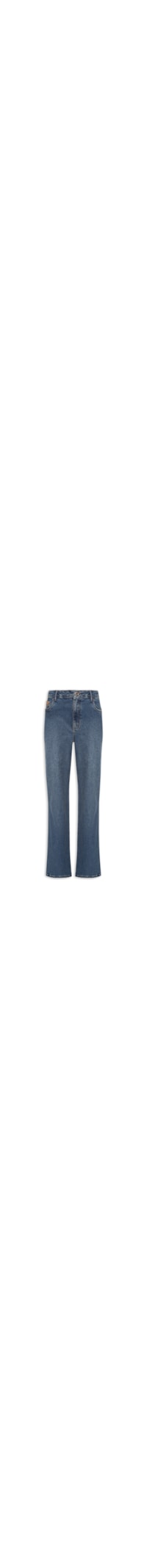 Calça Feminina Jeans Reta Cintura Média – Azul