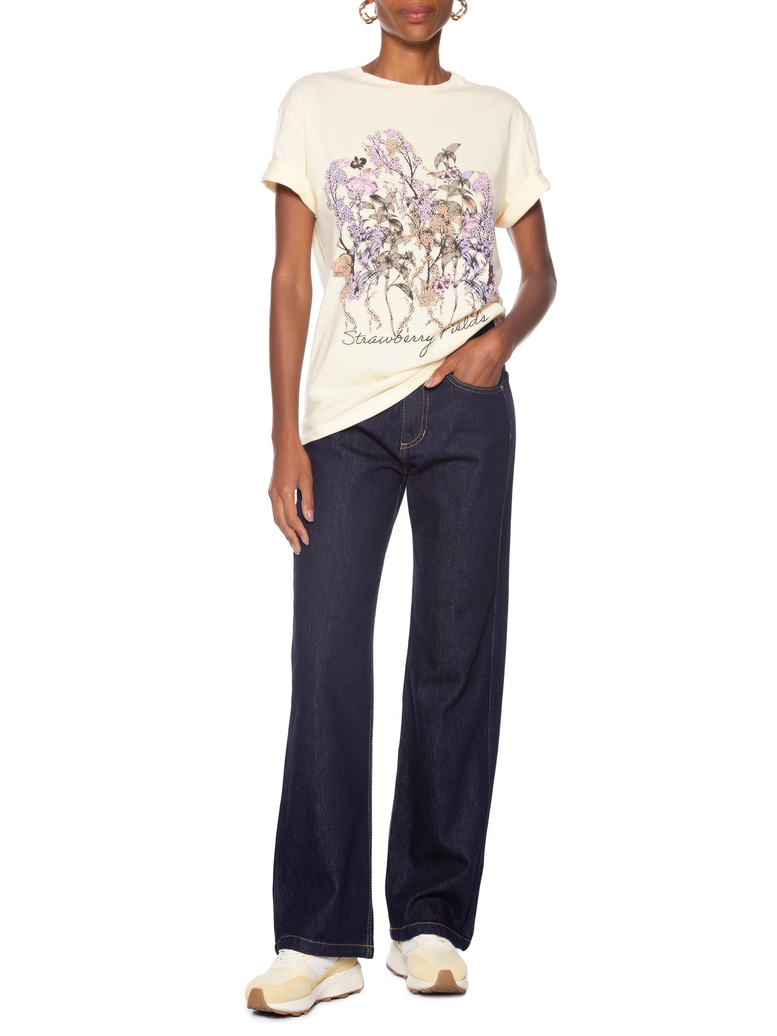 Calça Feminina Jeans Reta Dark Azul Animale