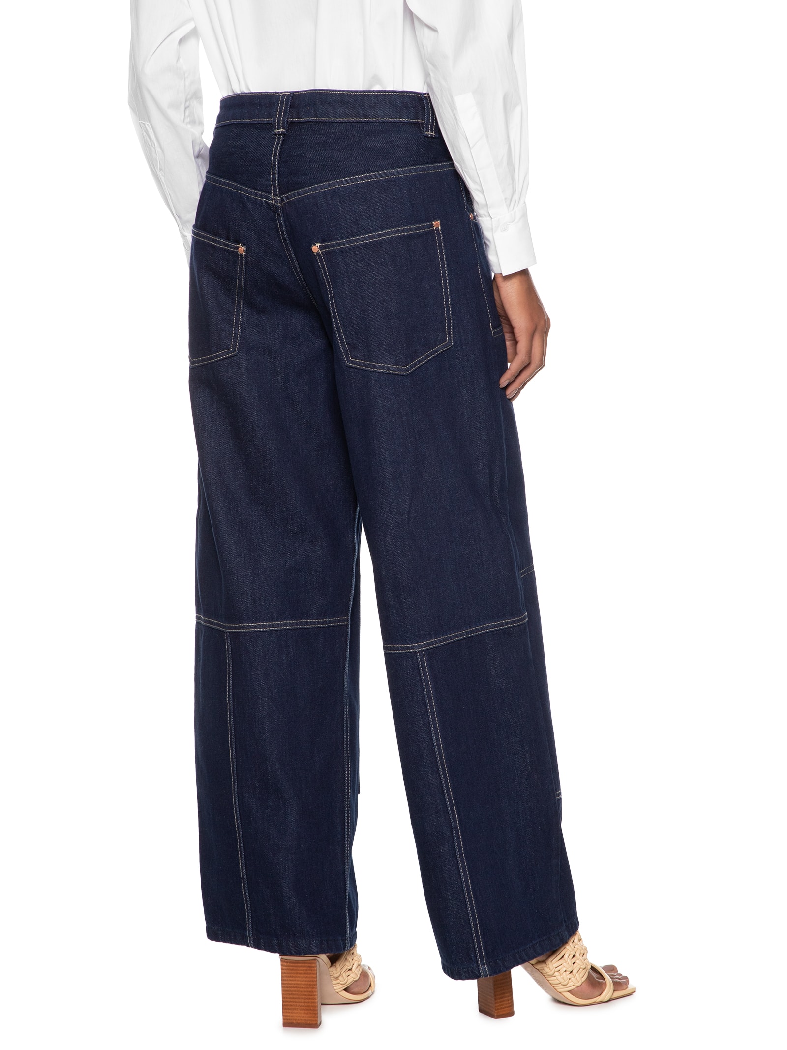 Calça Feminina Jeans Reta Dark Blue Cintura Baixa Azul Animale