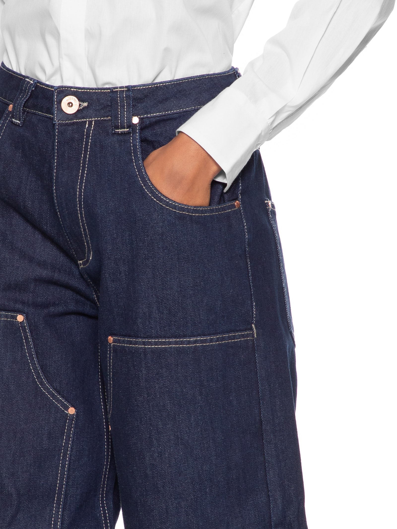 Calça Feminina Jeans Reta Dark Blue Cintura Baixa Azul Animale