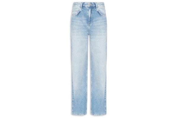Calça Feminina Jeans Reta Destroyed - Azul