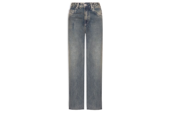 Calça Feminina Jeans Reta Dirty Pala 3 Agulhas - Azul