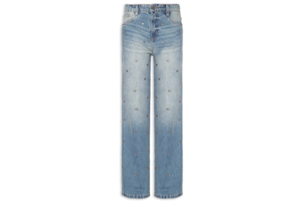 Calça Feminina Jeans Reta High - Azul