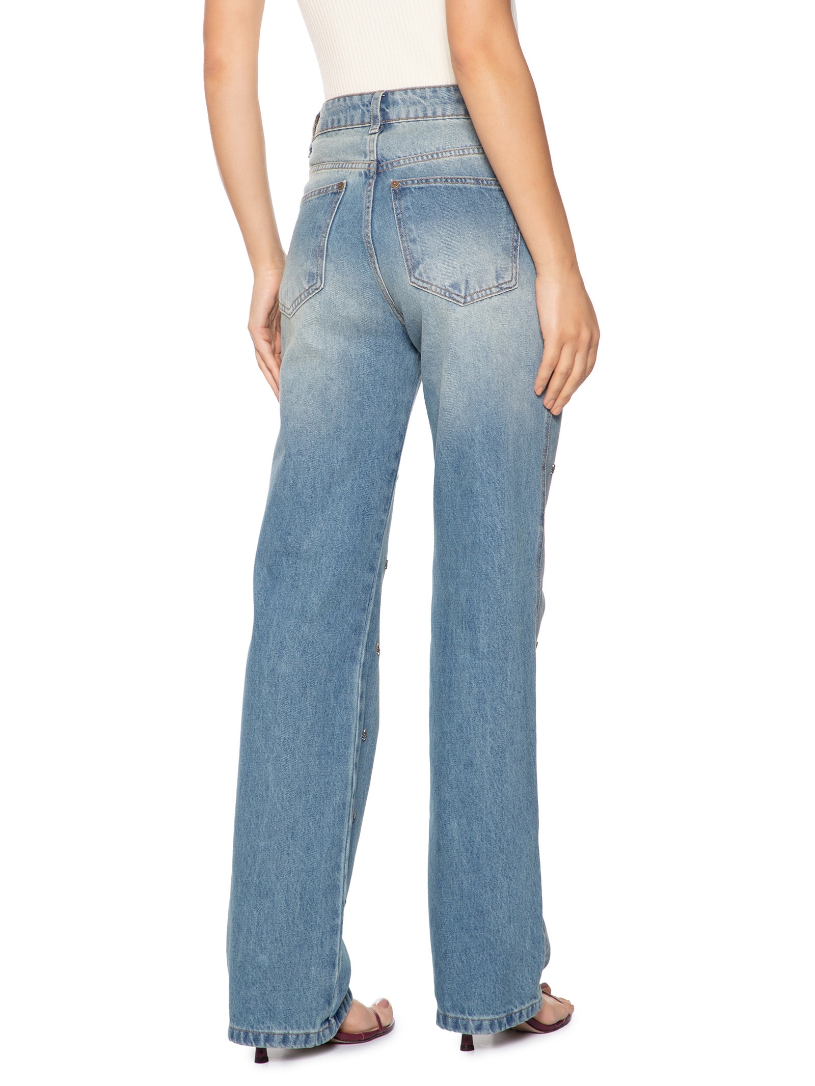 Calça Feminina Jeans Reta High Azul My Favorite