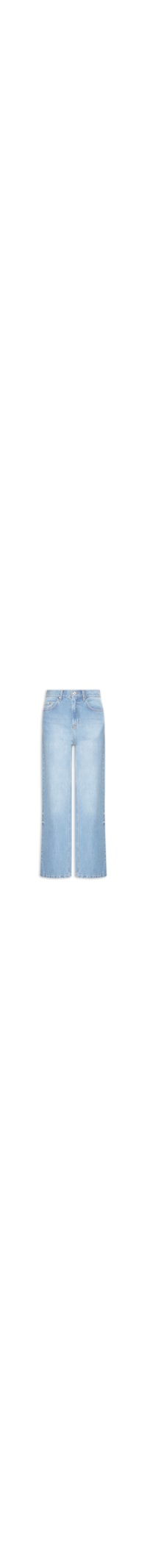 Calça Feminina Jeans Reta Lavagem Clara - Azul