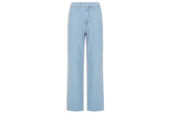 Calça Feminina Jeans Reta Média - Azul