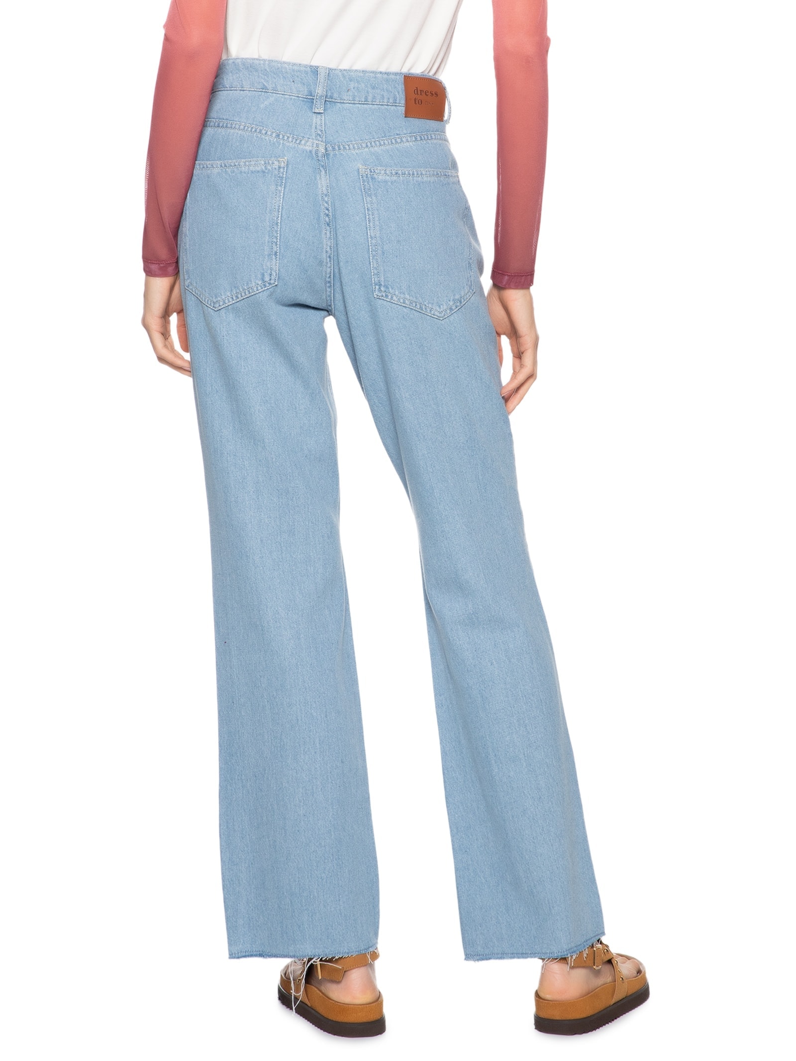 Calça Feminina Jeans Reta Média Azul Dress To