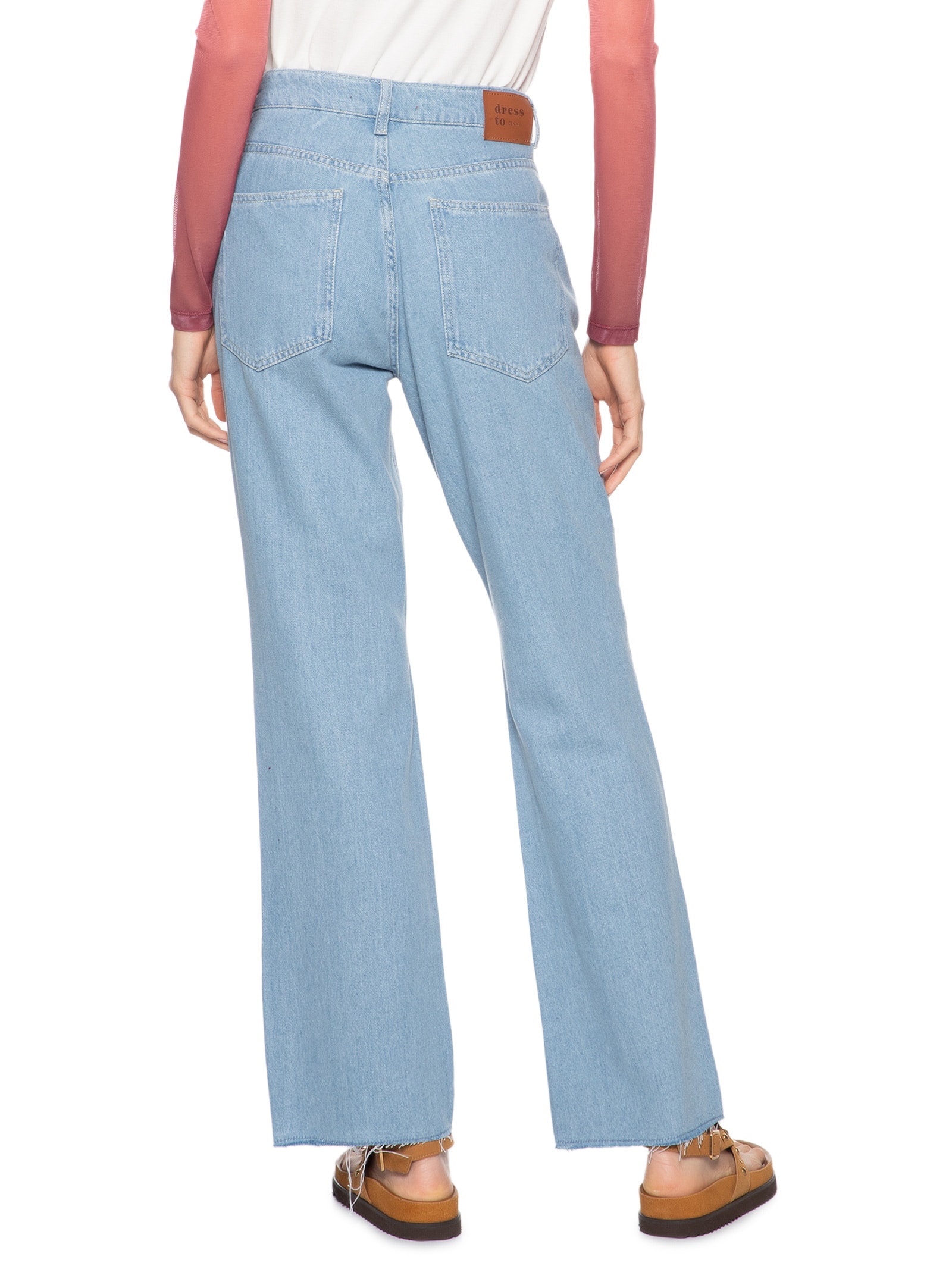 Calça Feminina Jeans Reta Média Azul Dress To