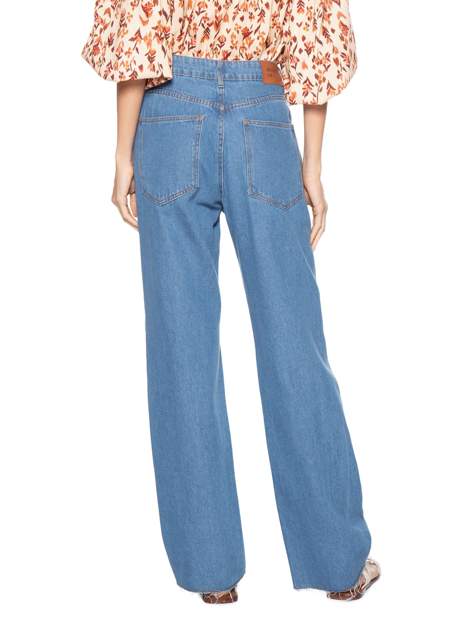 Calça Feminina Jeans Reta Oceano Azul Dress To