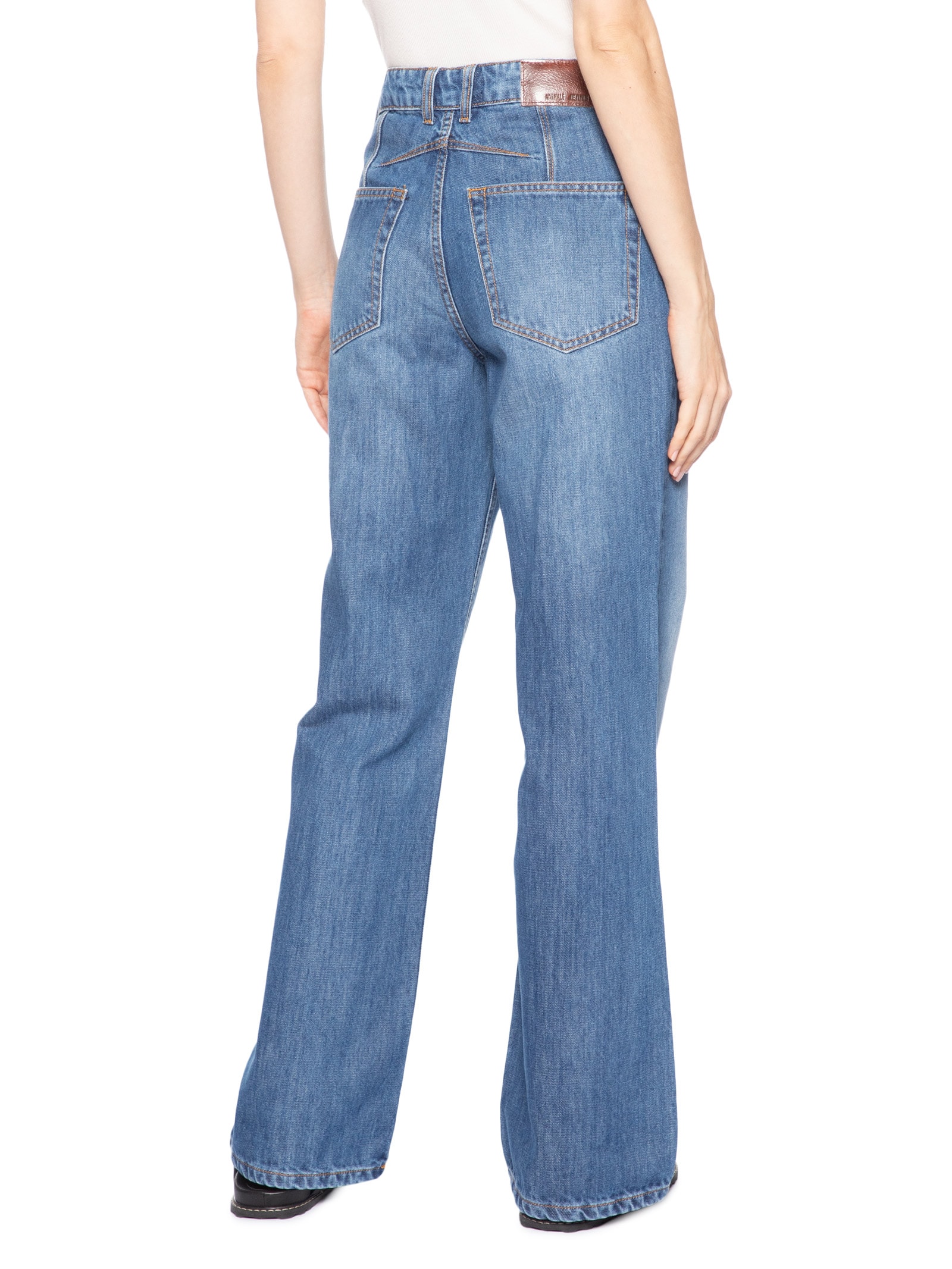 Calça Feminina Jeans Reta Pala Diferenciada Azul Animale Jeans