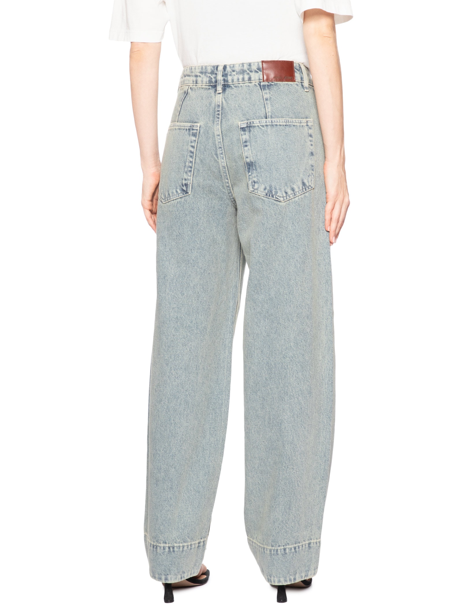 Calça Feminina Jeans Reta Relaxed Barra Bold Azul Animale Jeans