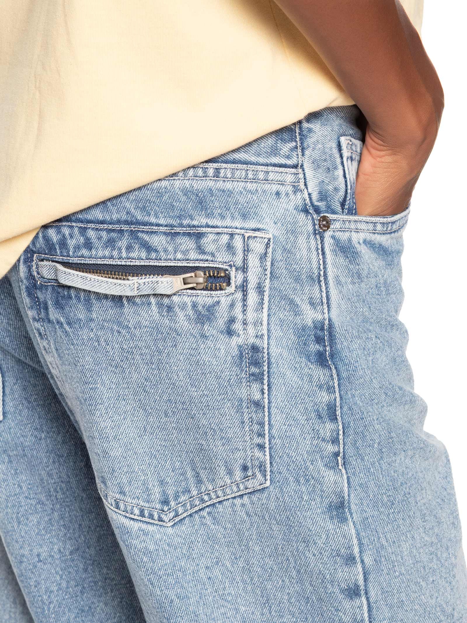 Calça Feminina Jeans Reta Rock Pespontos Azul Animale Jeans