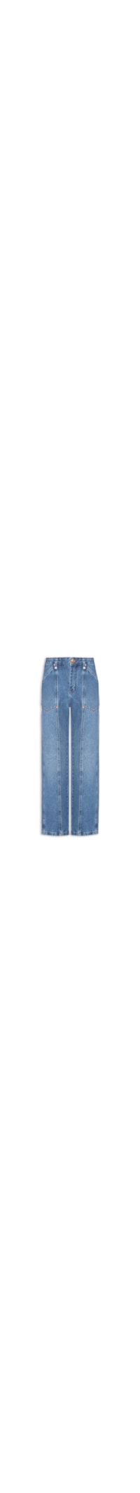 Calça Feminina Jeans Reta Rock Rebites - Azul