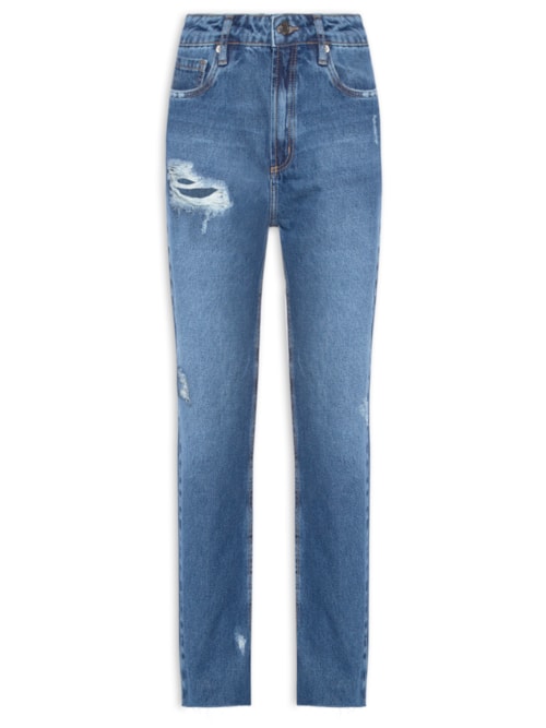 Calça Feminina Jeans Reta Super High – Azul