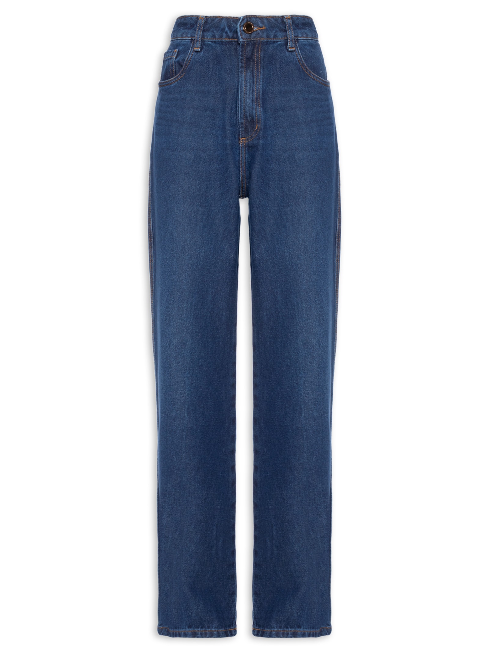 Calça Feminina Jeans Reta Super High Azul Lança Perfume