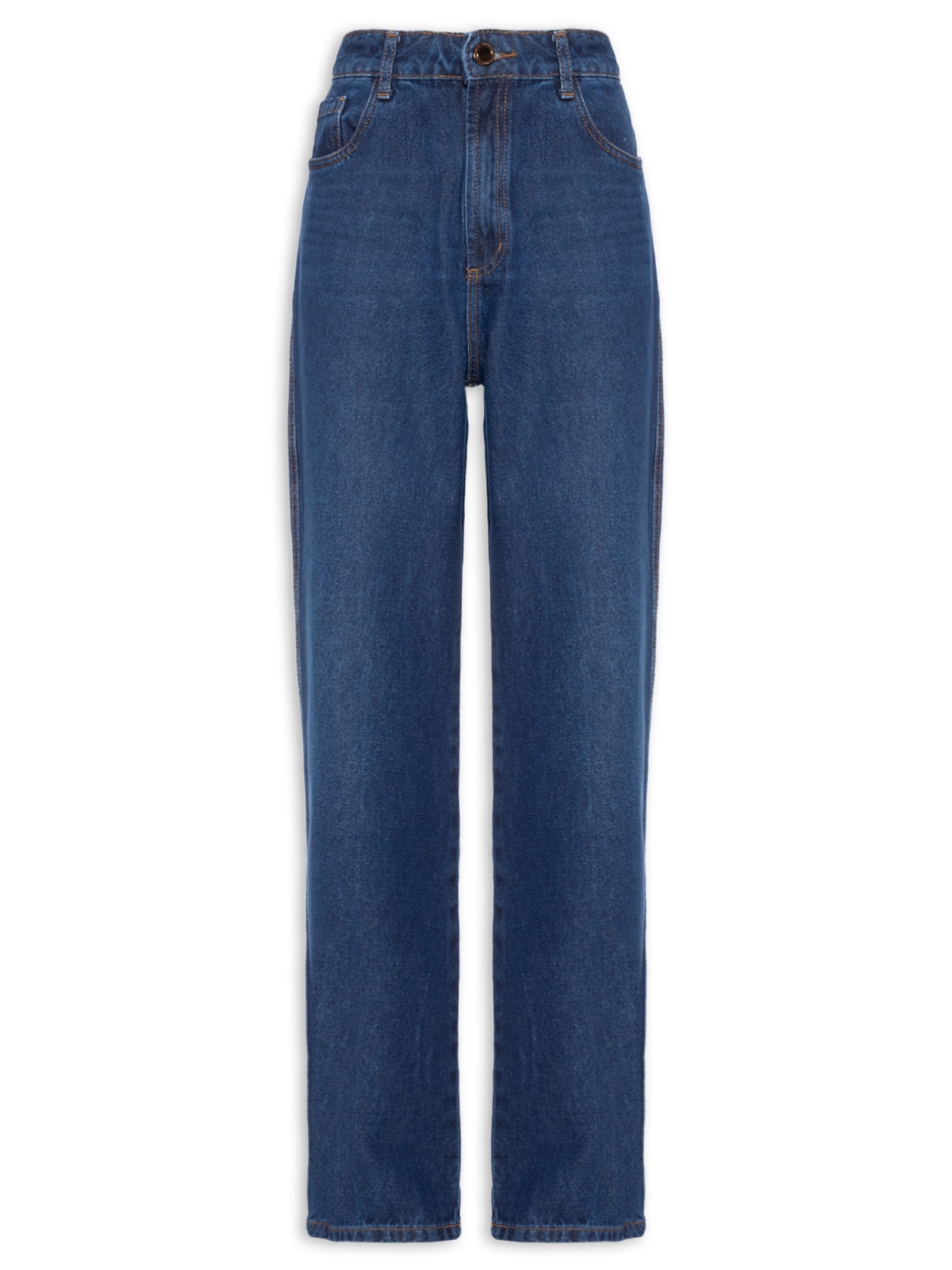 Calça Feminina Jeans Reta Super High Azul Lança Perfume