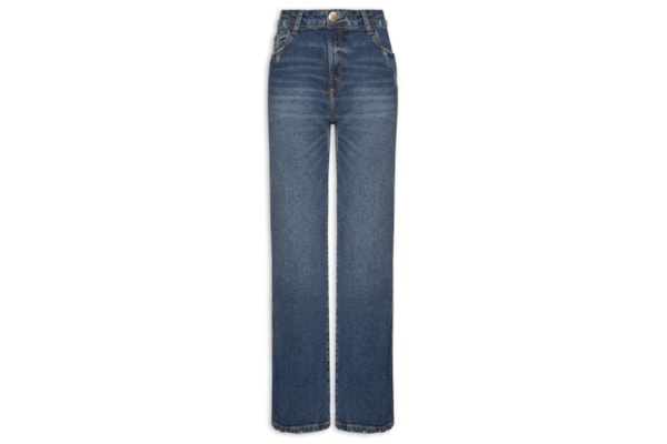 Calça Feminina Jeans Reta Super High - Azul