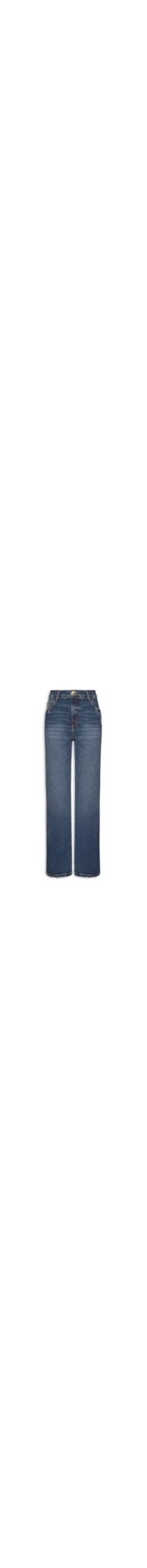 Calça Feminina Jeans Reta Super High - Azul