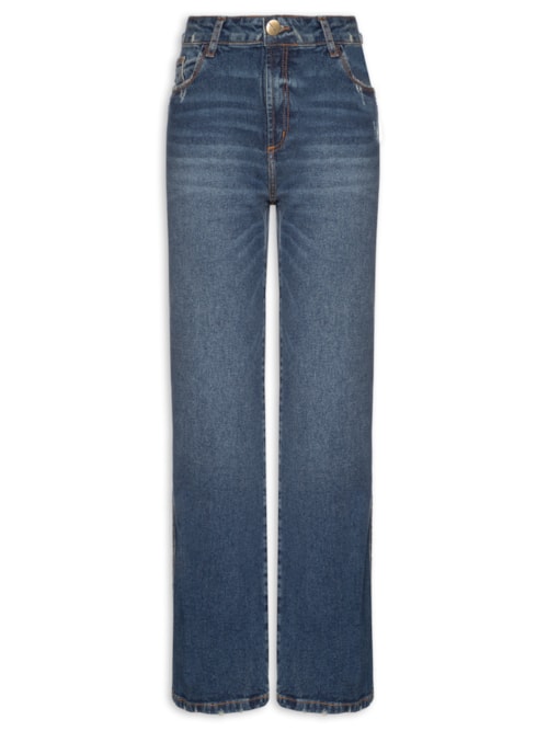 Calça Feminina Jeans Reta Super High – Azul