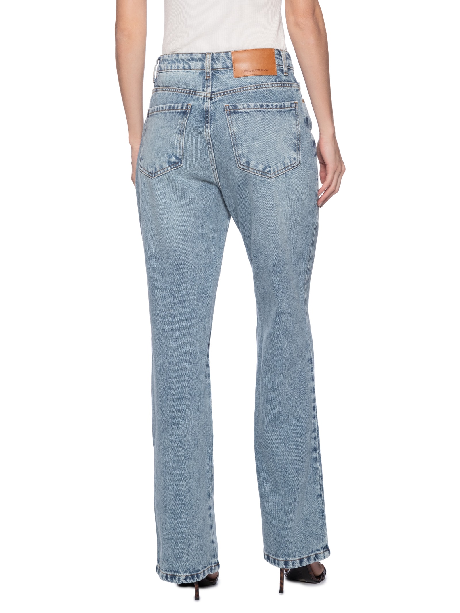 Calça Feminina Jeans Reta Super High Azul Lança Perfume