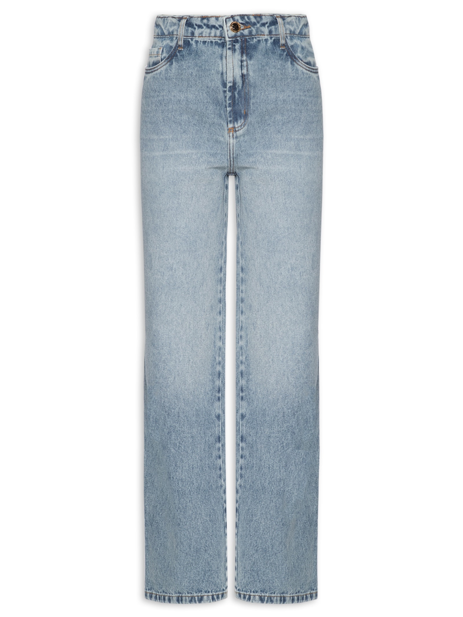 Calça Feminina Jeans Reta Super High Azul Lança Perfume