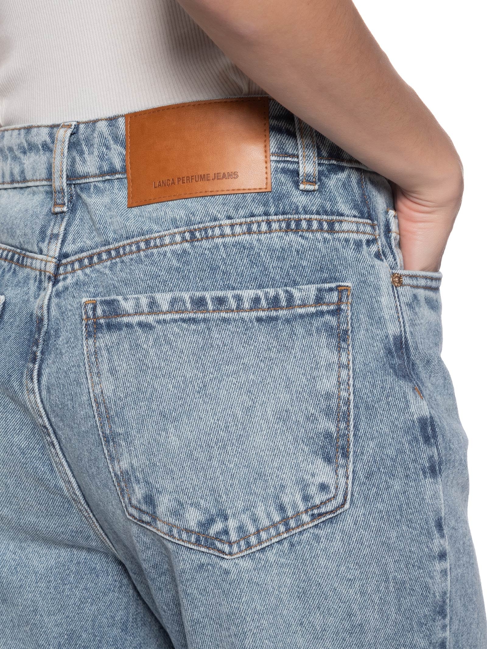 Calça Feminina Jeans Reta Super High Azul Lança Perfume