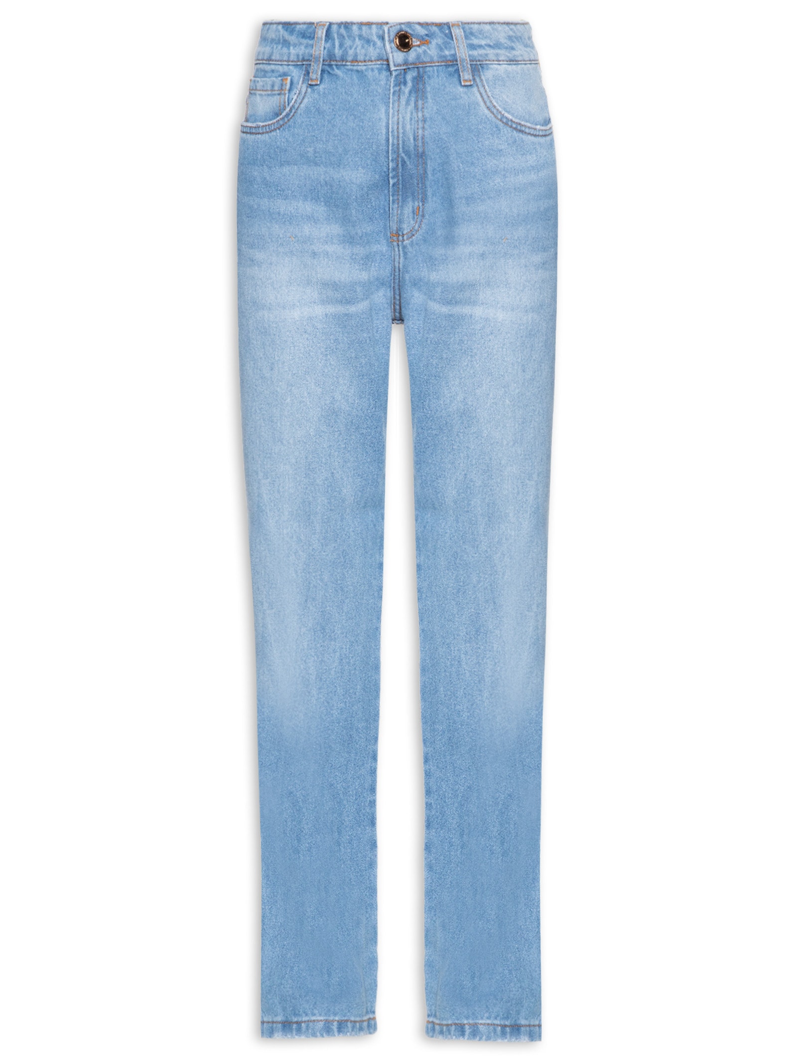 Calça Feminina Jeans Reta Super High Azul Lança Perfume