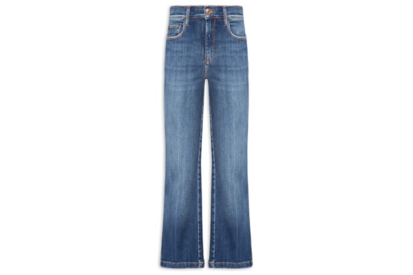 Calça Feminina Jeans Reta Used Vinco - Azul