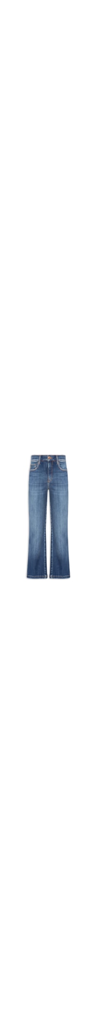 Calça Feminina Jeans Reta Used Vinco - Azul