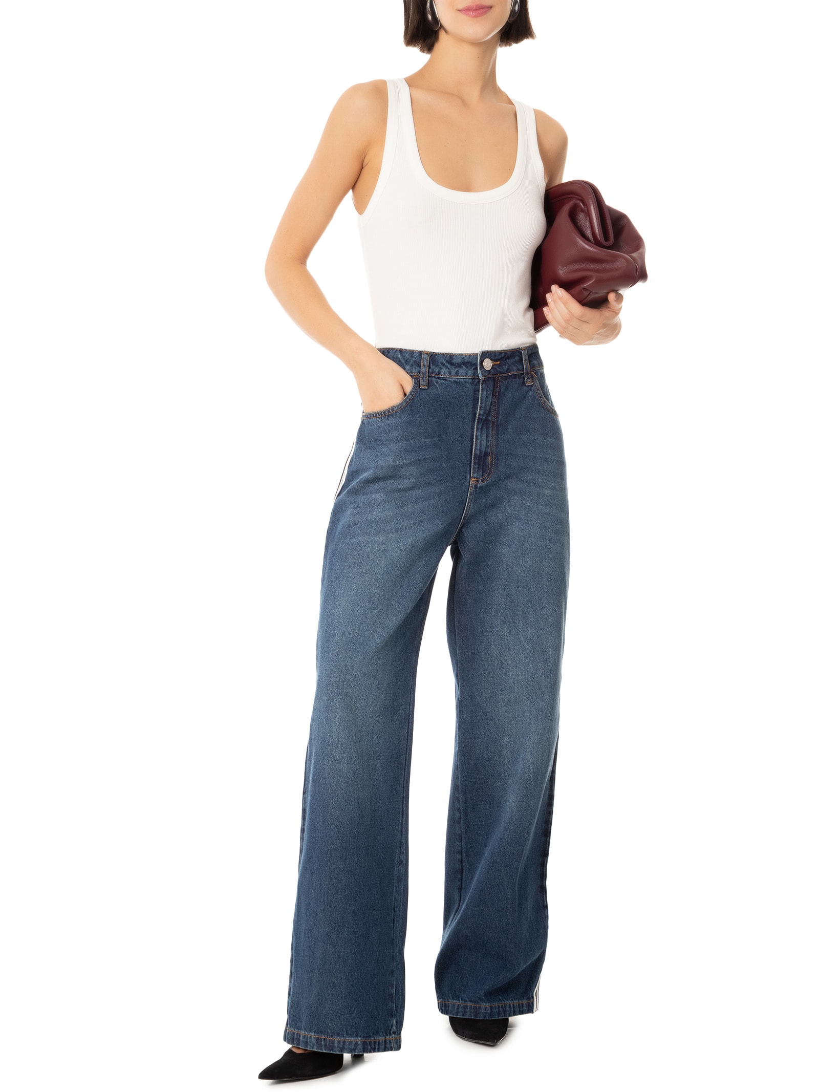 Calça Feminina Jeans Seul Azul Colcci Jeans