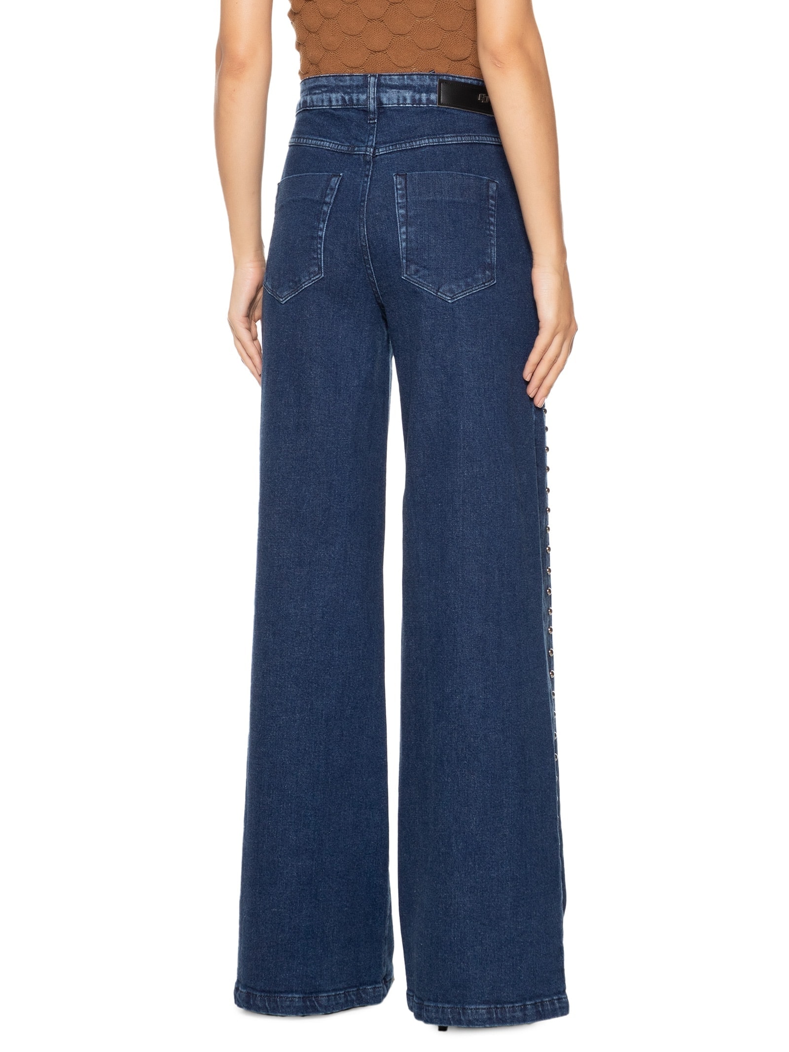 Calça Feminina Jeans Silvia Com Bordado Manual Azul Colcci