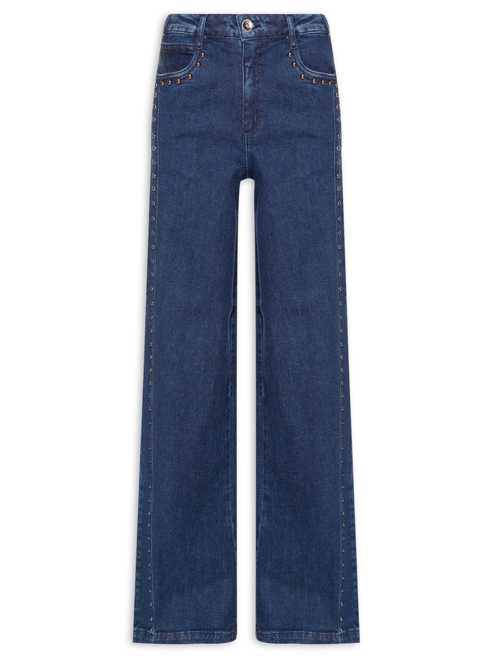 Calça Feminina Jeans Silvia Com Bordado Manual Azul Colcci