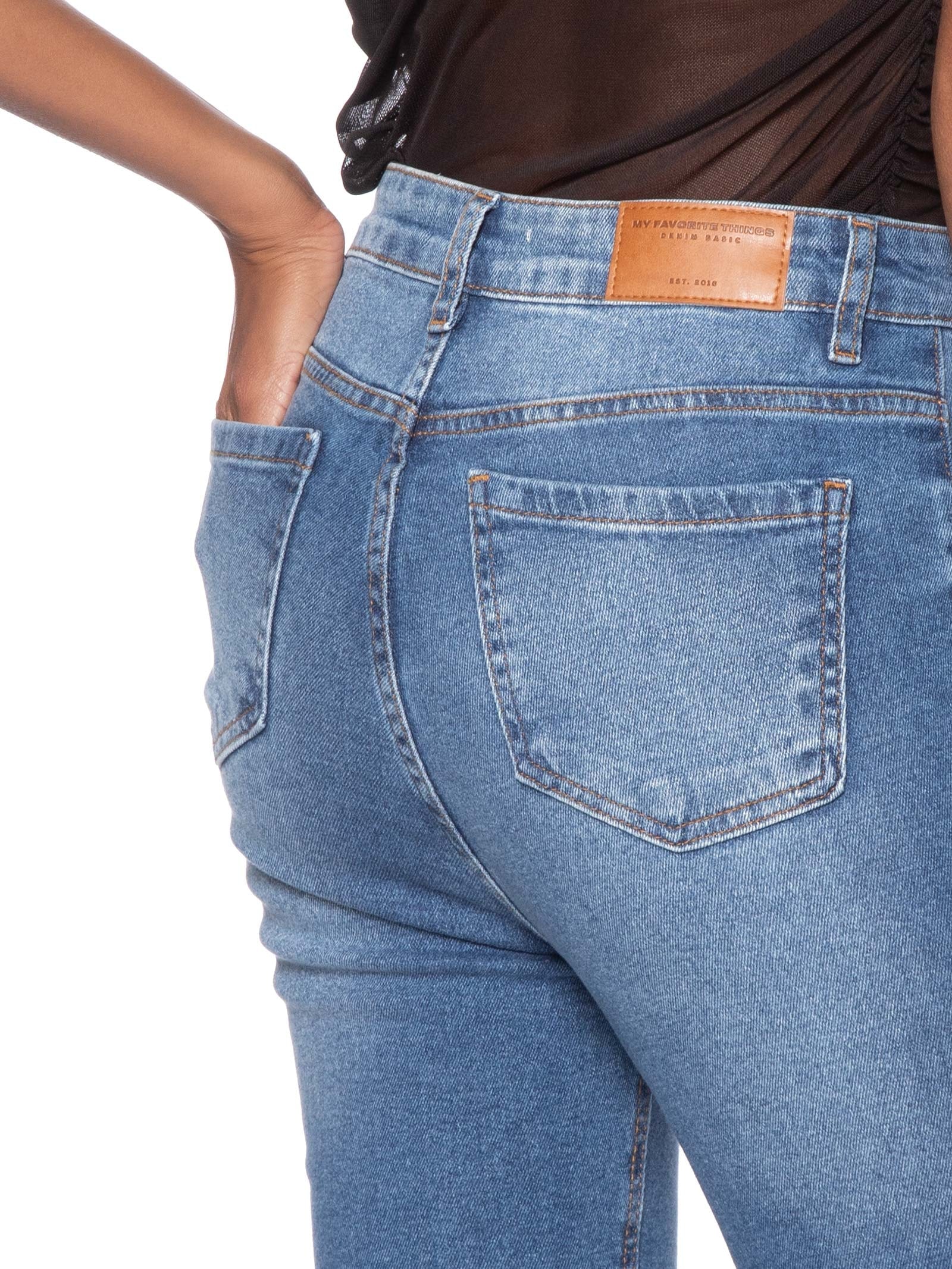 ?Calça Feminina Jeans Skinny Ankle Super High Azul My Favorite