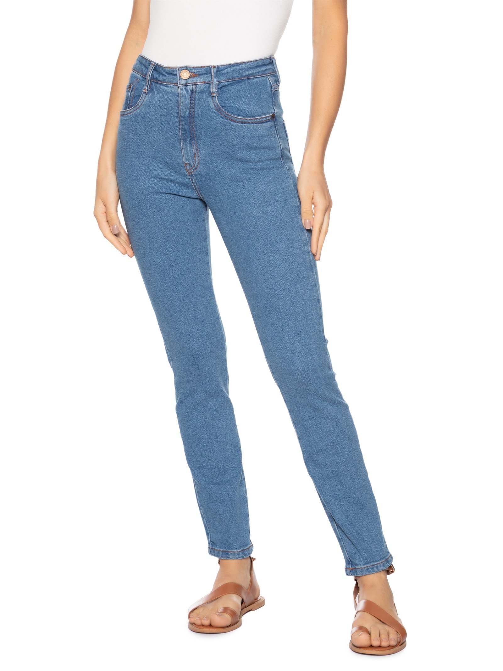 Calça Feminina Jeans Skinny Azul Dress To