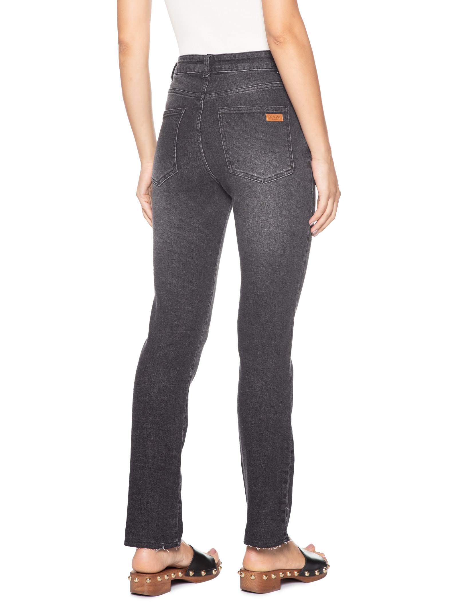 Calça Feminina Jeans Skinny Barra A Fio Preto Maria Filó