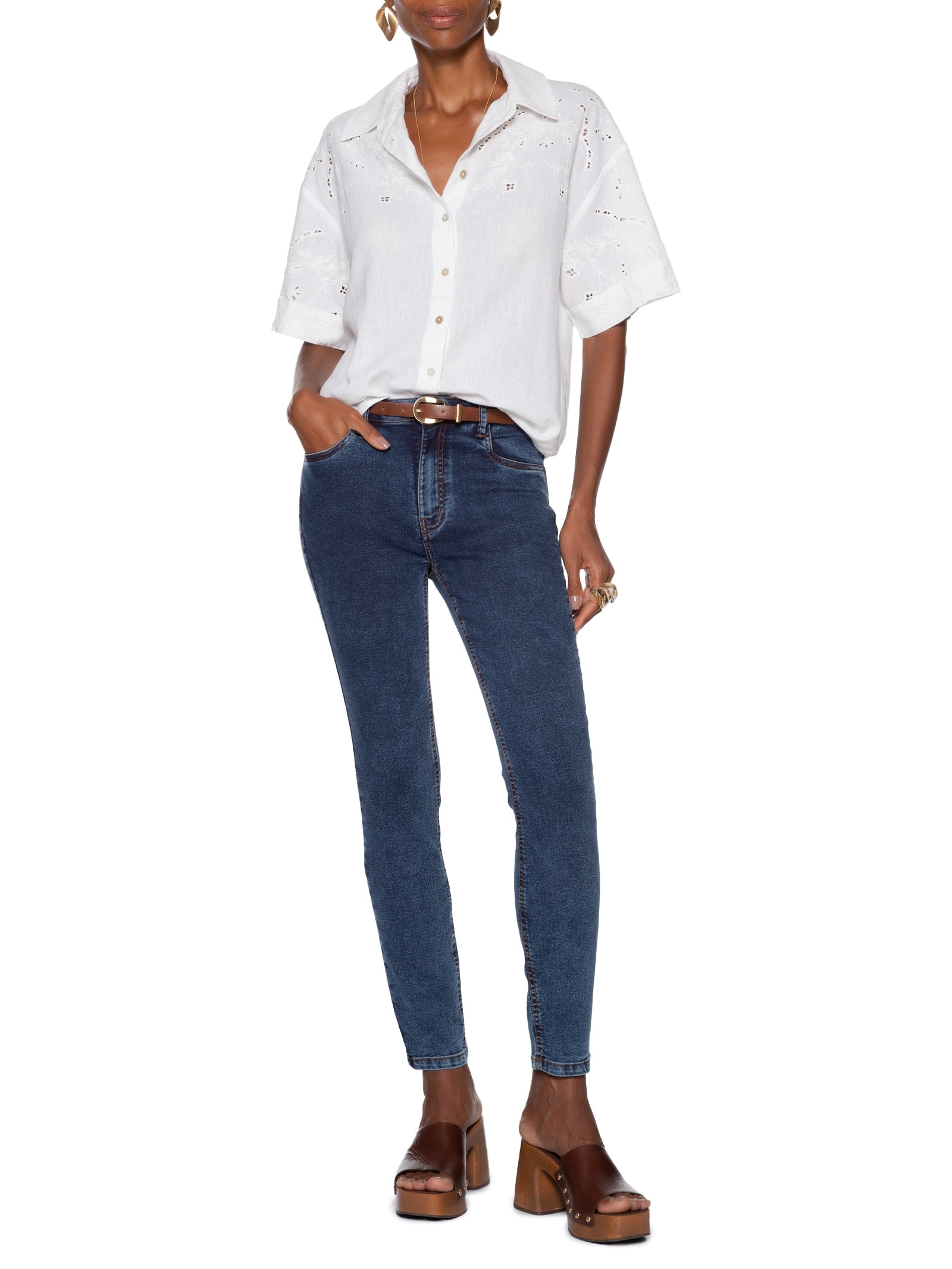 Calça Feminina Jeans Skinny Basic Azul Animale