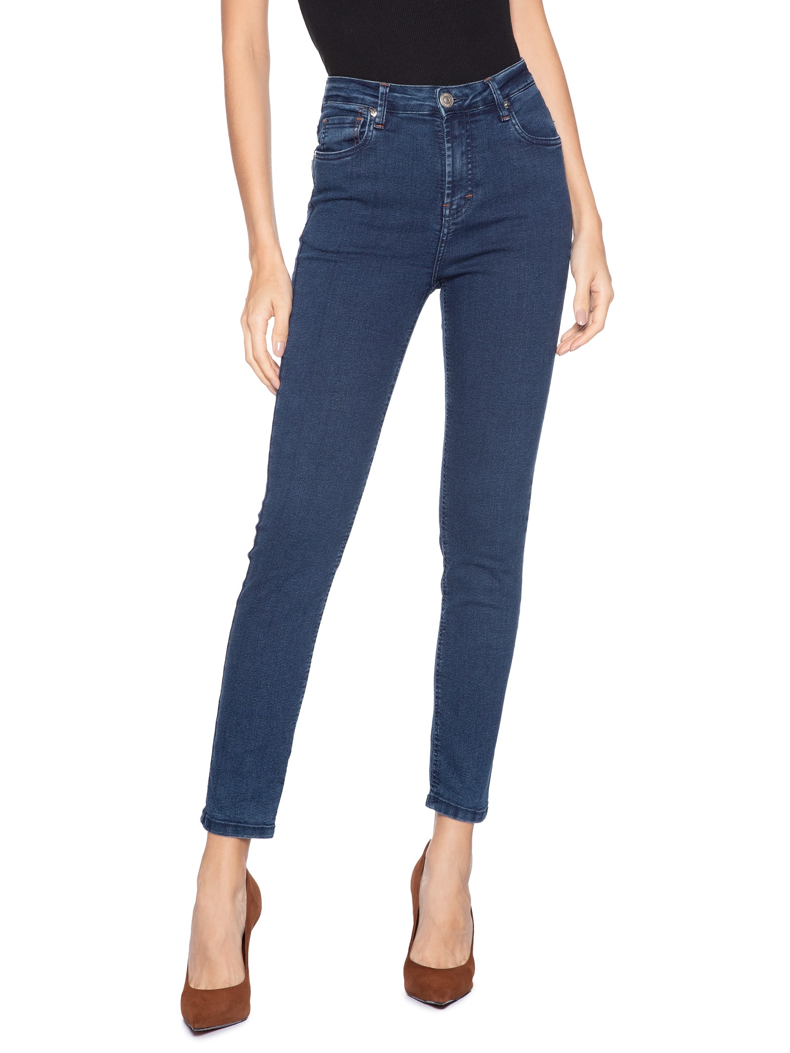 Calça Feminina Jeans Skinny Basic High Azul Animale Jeans