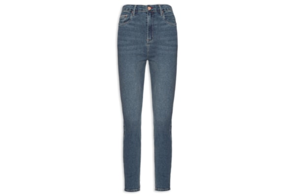 Calça Feminina Jeans Skinny Basic High Dark - Azul