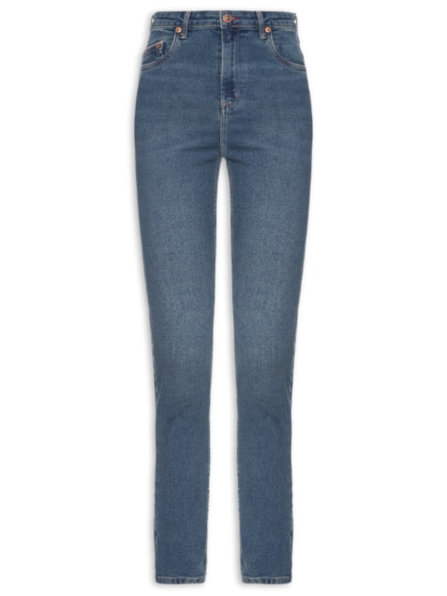 Calça Feminina Jeans Skinny Basic High Dark – Azul
