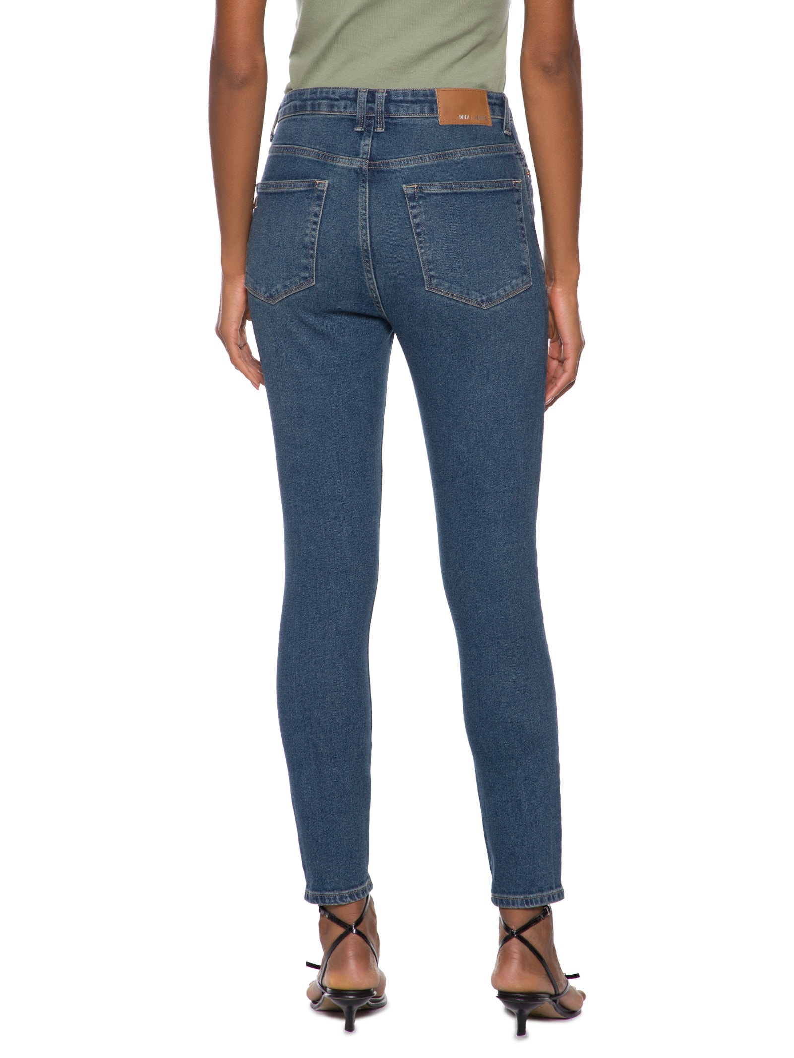 Calça Feminina Jeans Skinny Basic High Dark Azul Animale Jeans