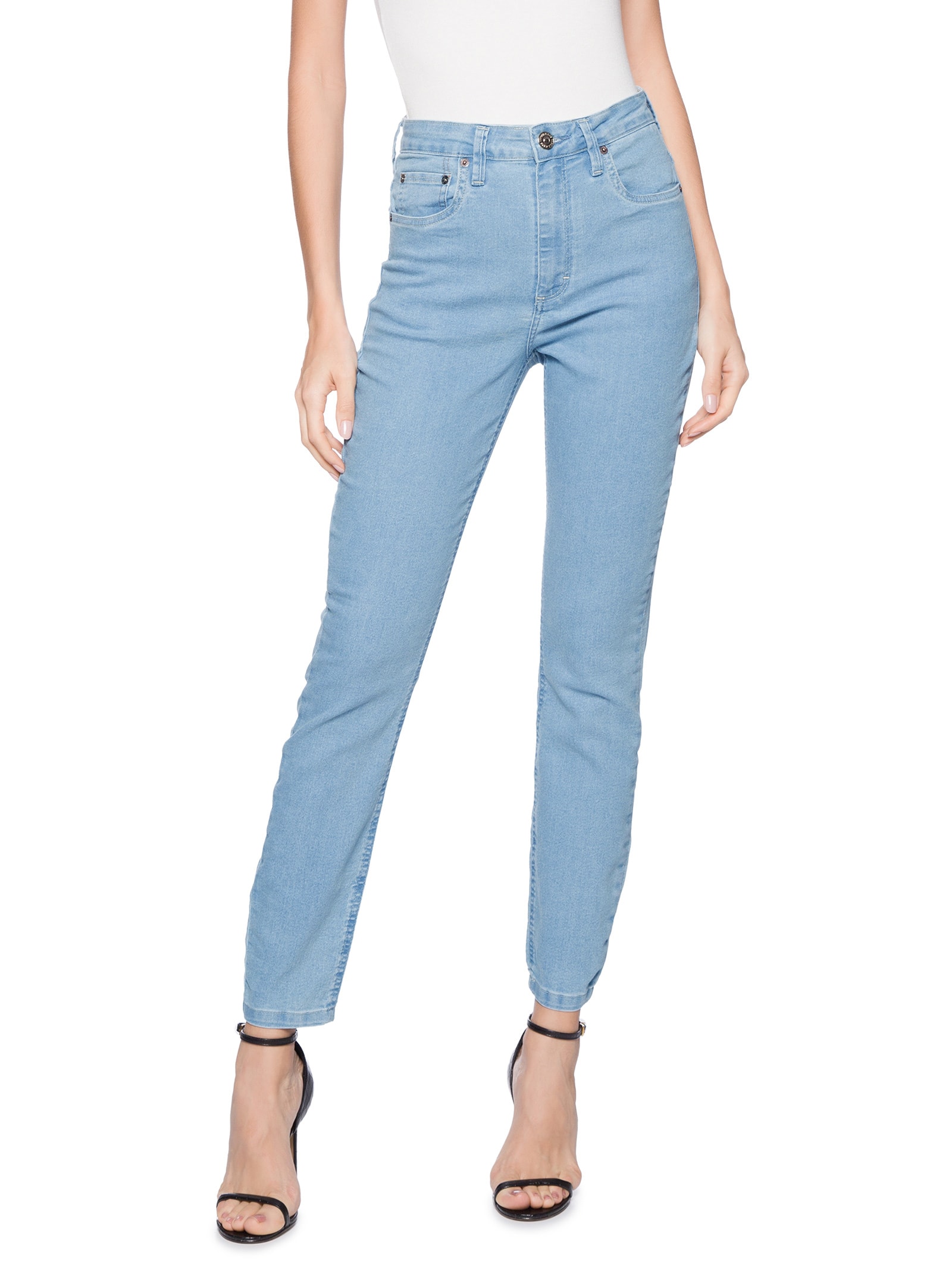 Calça Feminina Jeans Skinny Basic High Light Azul Animale Jeans