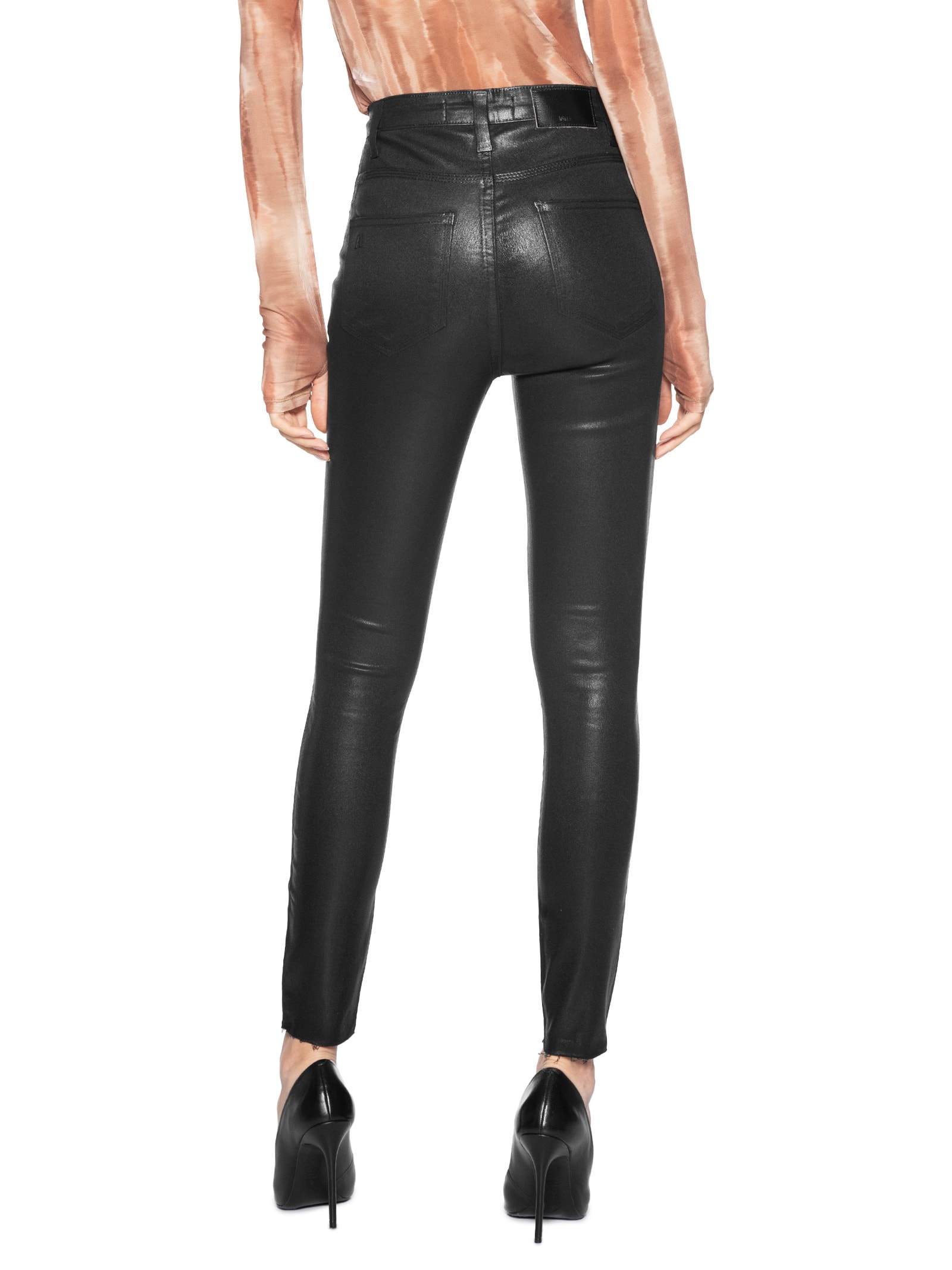 Calça Feminina Jeans Skinny Basic High Like Leather Preto Animale Jeans