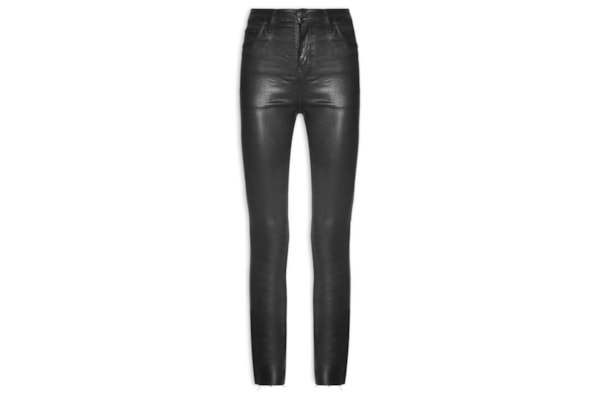 Calça Feminina Jeans Skinny Basic High Like Leather - Preto