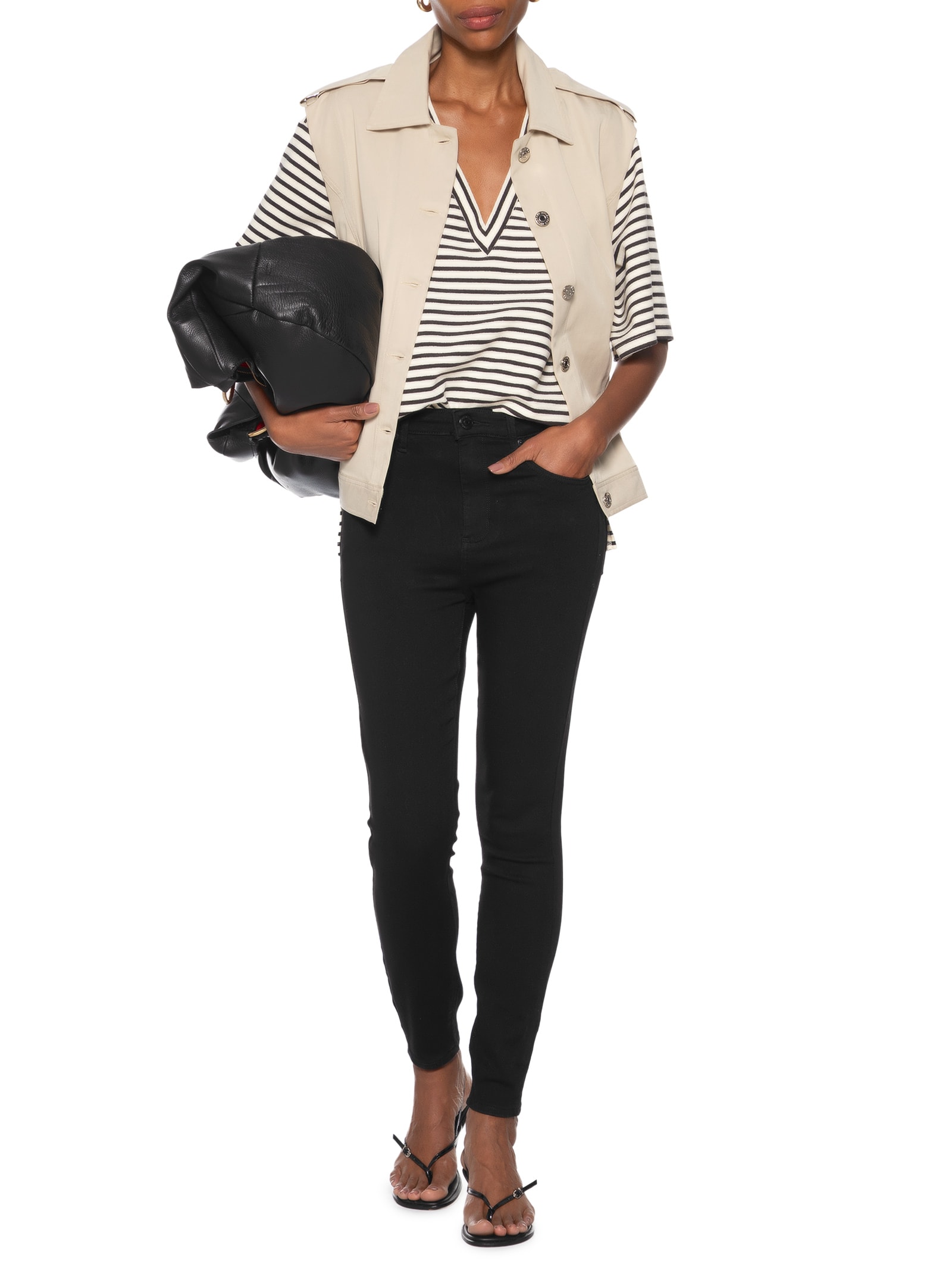 Calça Feminina Jeans Skinny Basic High Preto Animale Jeans