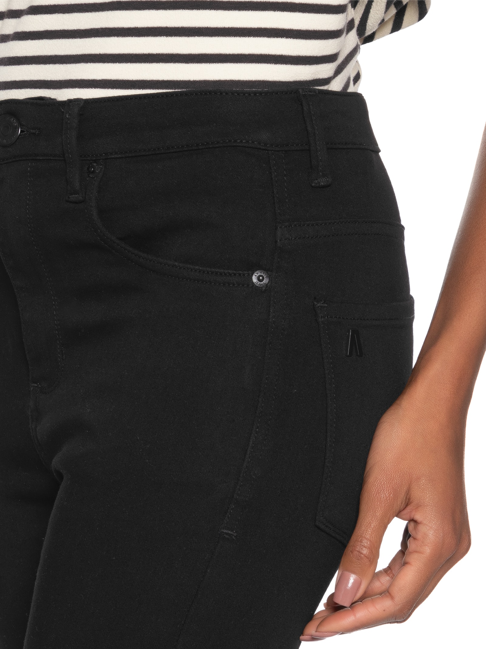 Calça Feminina Jeans Skinny Basic High Preto Animale Jeans