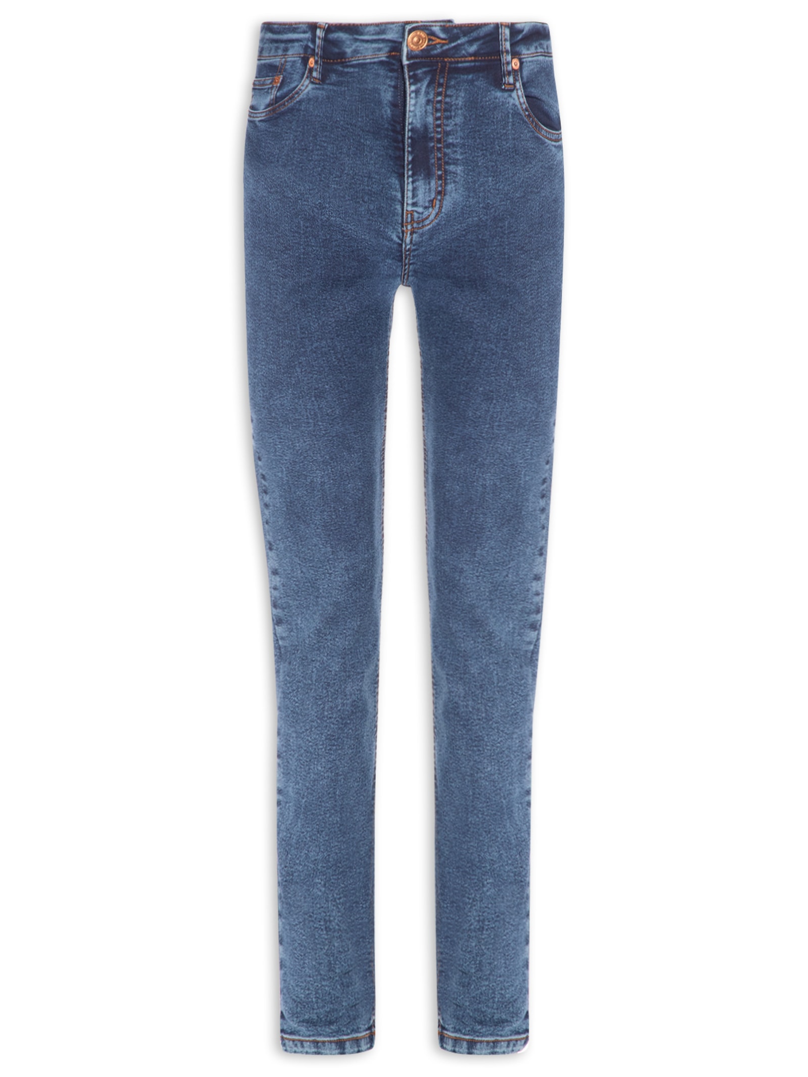 Calça Feminina Jeans Skinny Basic Midi Azul Animale Jeans