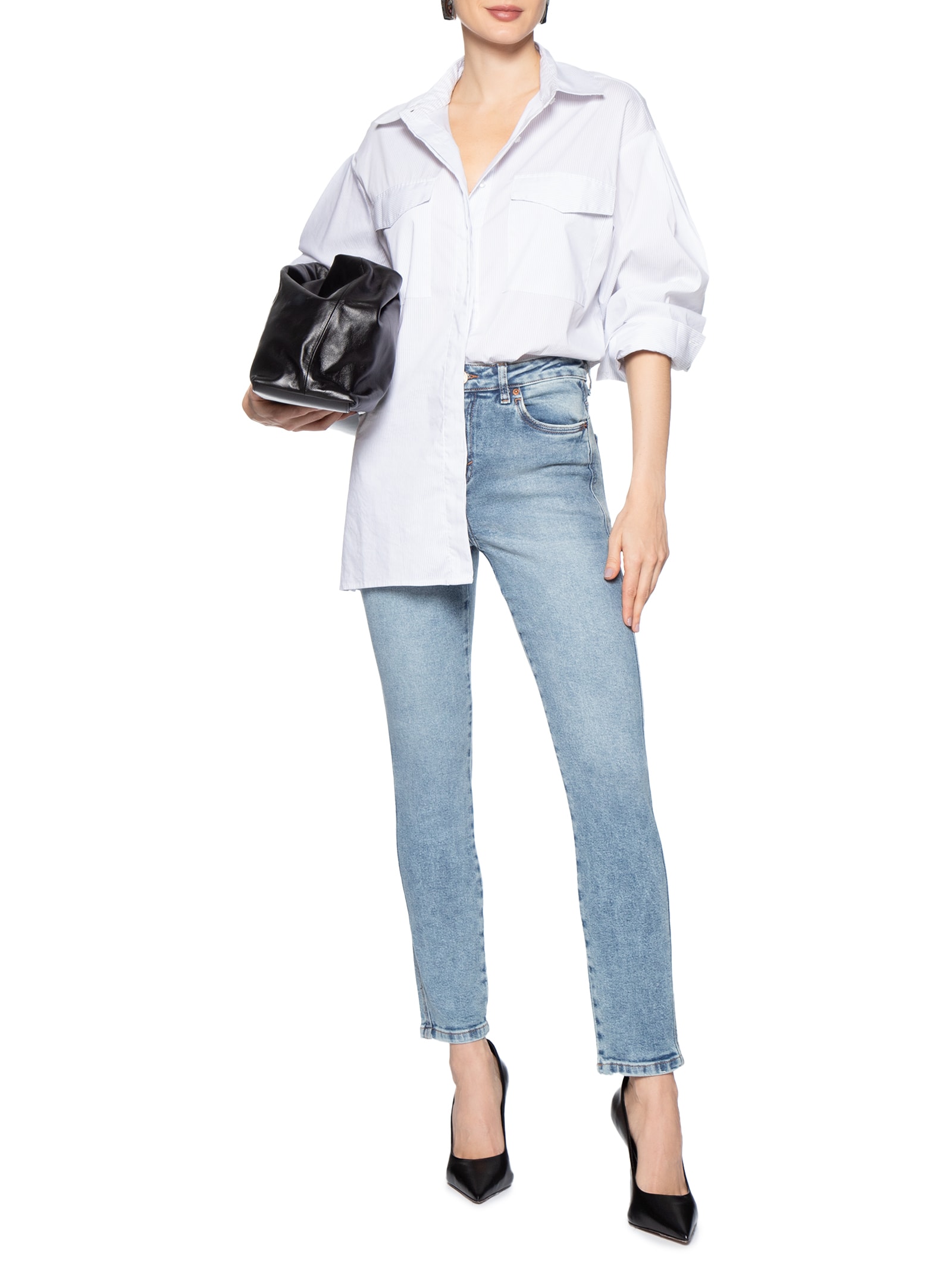 Calça Feminina Jeans Skinny Basic Midi Azul Animale Jeans