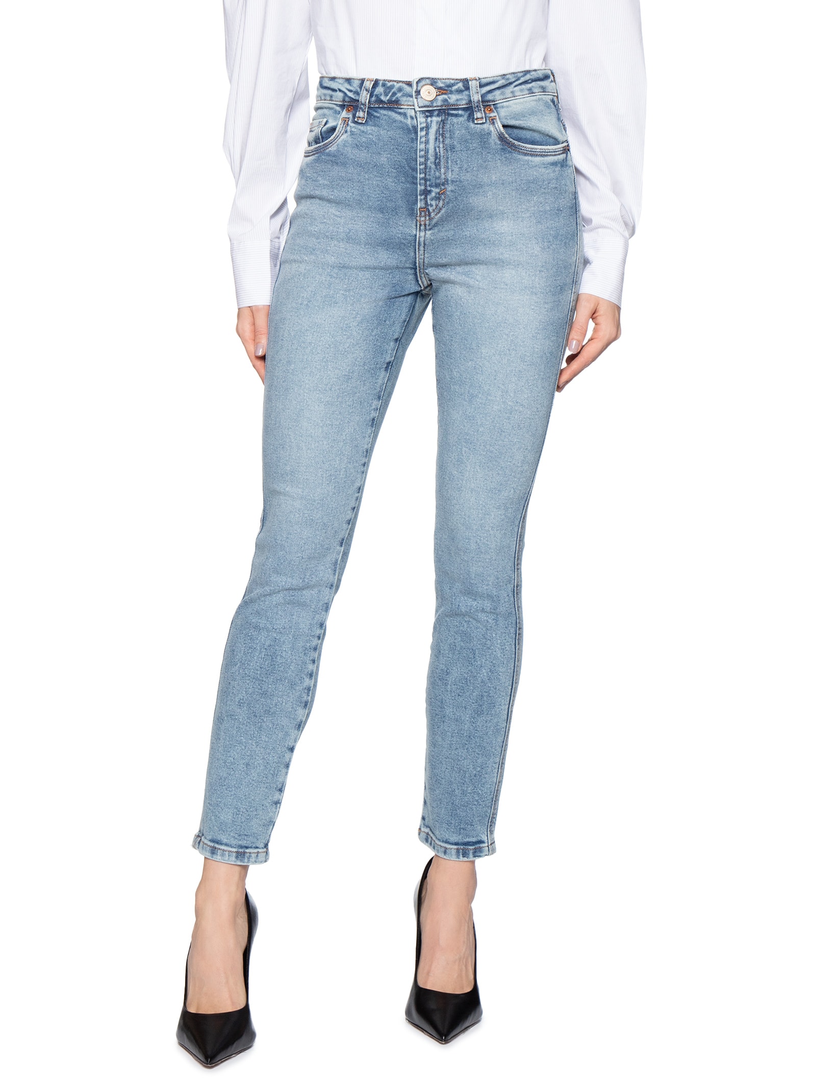 Calça Feminina Jeans Skinny Basic Midi Azul Animale Jeans