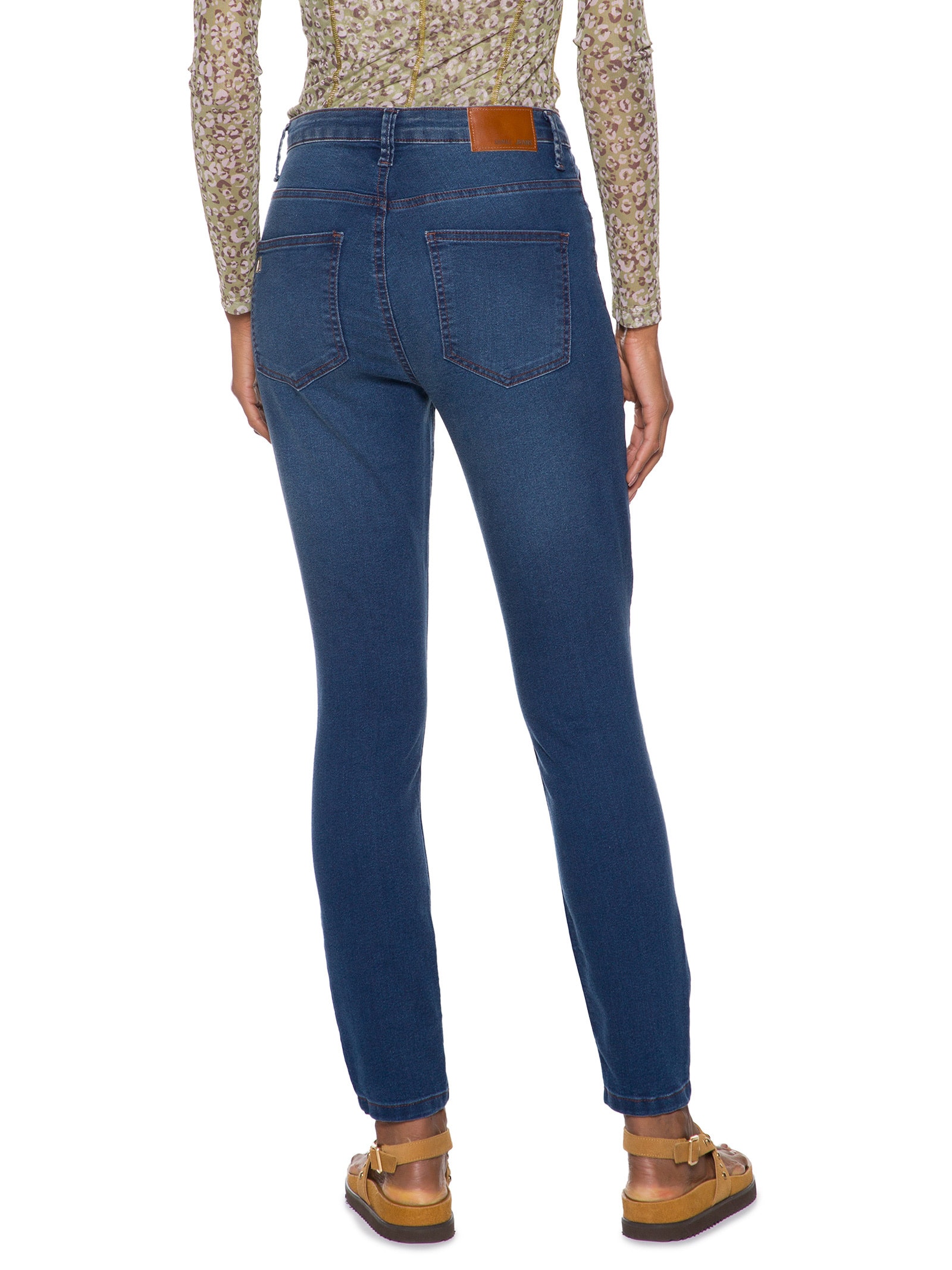 Calça Feminina Jeans Skinny Basic Midi Blue Inten Azul Animale Jeans