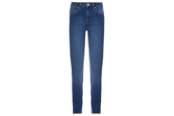 Calça Feminina Jeans Skinny Basic Midi Blue Inten - Azul
